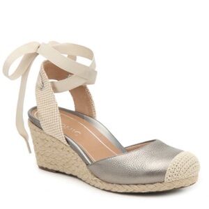 Vionic Aruba Maris Espadrille Wedges Size 7.5 Metallic